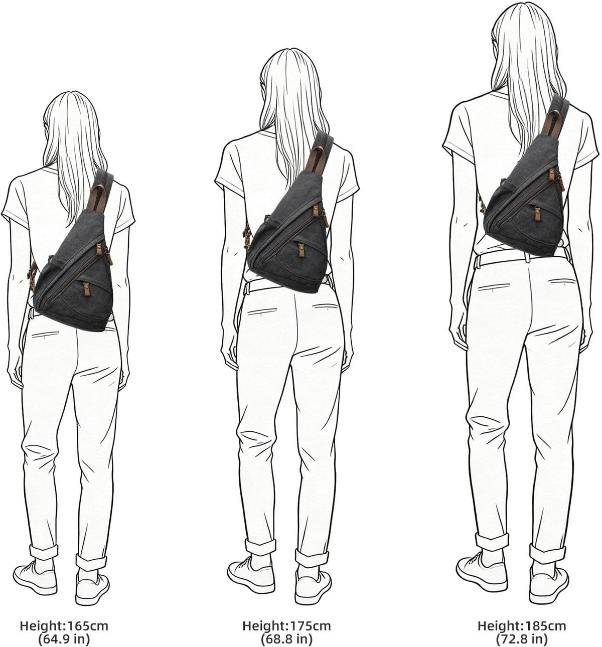 Canvas Sling Bag - Small Crossbody Backpack Shoulder Casual Daypack Rucksack for Men Women