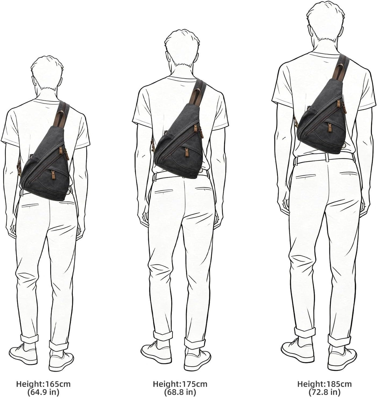 Canvas Sling Bag - Small Crossbody Backpack Shoulder Casual Daypack Rucksack for Men Women