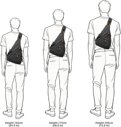 Canvas Sling Bag - Small Crossbody Backpack Shoulder Casual Daypack Rucksack for Men Women