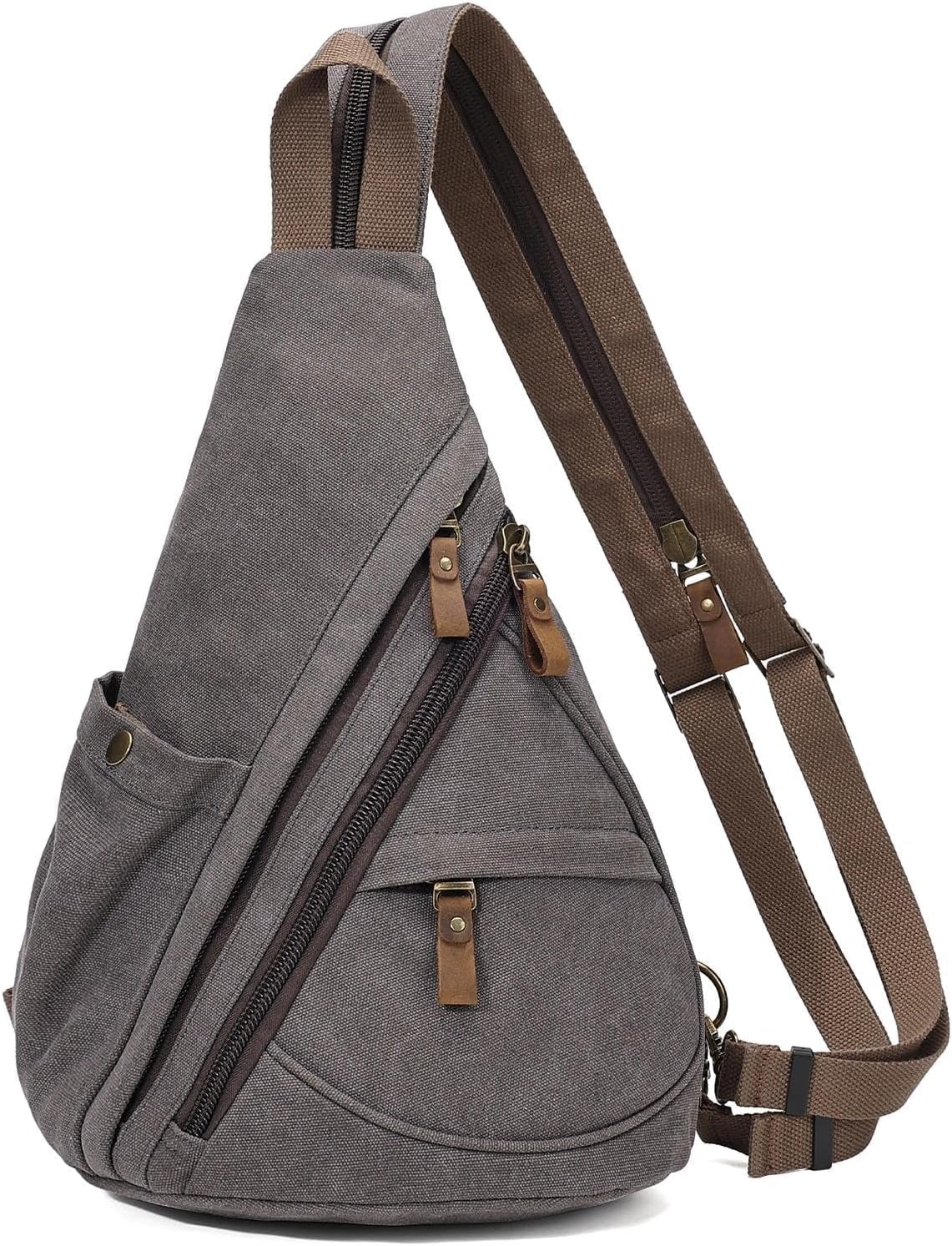 Canvas Sling Bag - Small Crossbody Backpack Shoulder Casual Daypack Rucksack for Men Women