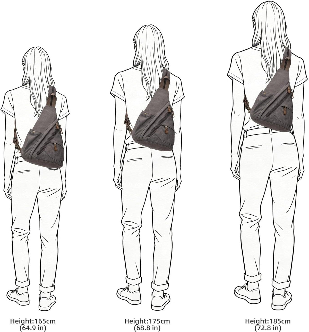 Canvas Sling Bag - Small Crossbody Backpack Shoulder Casual Daypack Rucksack for Men Women