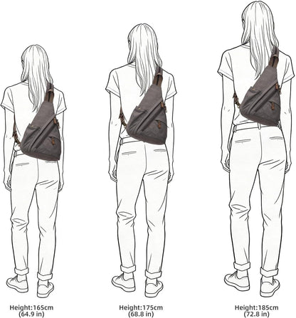 Canvas Sling Bag - Small Crossbody Backpack Shoulder Casual Daypack Rucksack for Men Women
