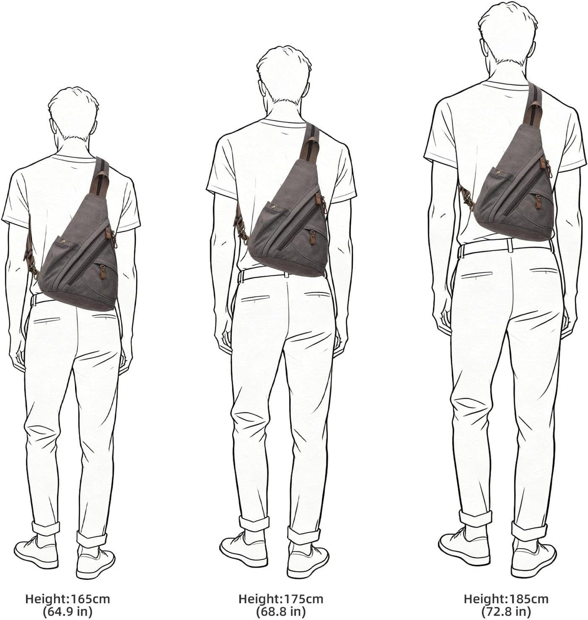 Canvas Sling Bag - Small Crossbody Backpack Shoulder Casual Daypack Rucksack for Men Women