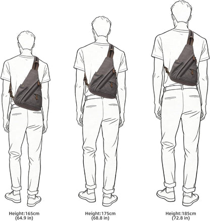 Canvas Sling Bag - Small Crossbody Backpack Shoulder Casual Daypack Rucksack for Men Women