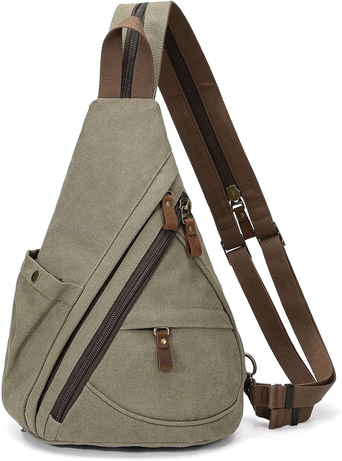 Canvas Sling Bag - Small Crossbody Backpack Shoulder Casual Daypack Rucksack for Men Women