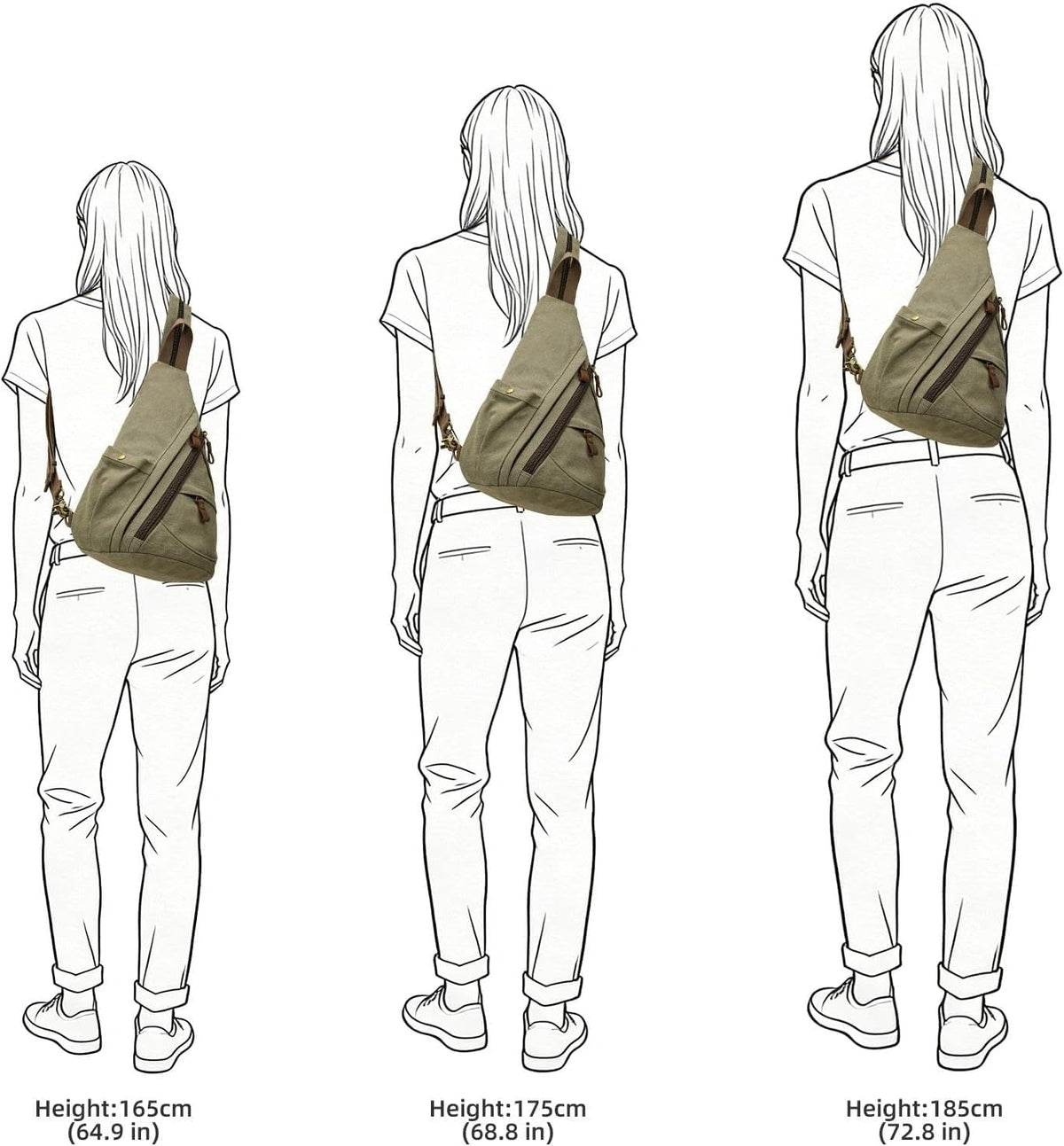 Canvas Sling Bag - Small Crossbody Backpack Shoulder Casual Daypack Rucksack for Men Women