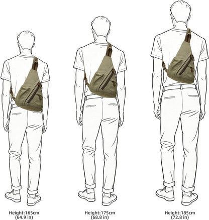 Canvas Sling Bag - Small Crossbody Backpack Shoulder Casual Daypack Rucksack for Men Women