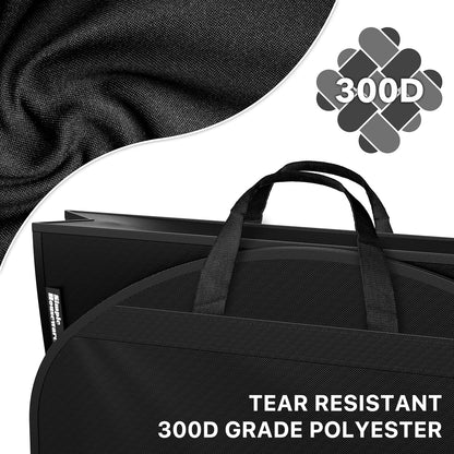 65'' Travel Garment Bag with Pockets for Suits, Dresses, Coats, Tuxedos, Heavy Duty 300D Polyester