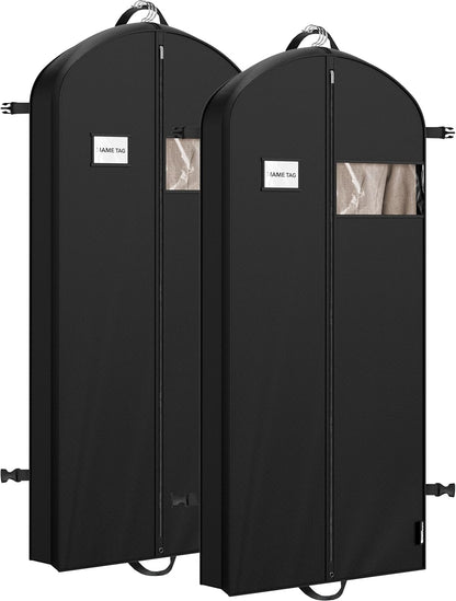 65'' Travel Garment Bag with Pockets for Suits, Dresses, Coats, Tuxedos, Heavy Duty 300D Polyester