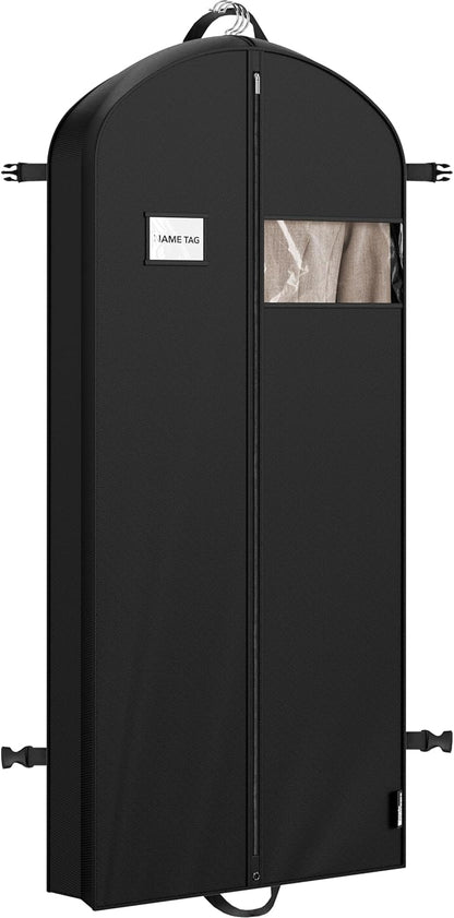 65'' Travel Garment Bag with Pockets for Suits, Dresses, Coats, Tuxedos, Heavy Duty 300D Polyester