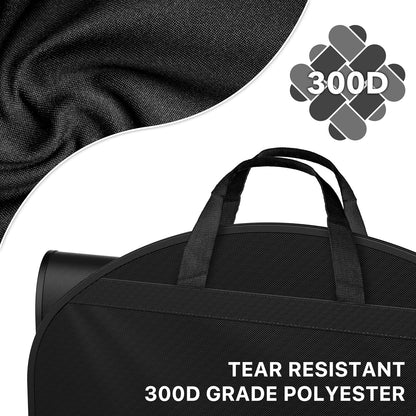 65'' Travel Garment Bag with Pockets for Suits, Dresses, Coats, Tuxedos, Heavy Duty 300D Polyester