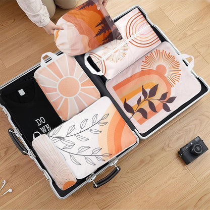 Compression Packing Cubes for Travel, 6 Set National Park Luggage Organizers, Lightweight Waterproof Expandable/Compression Bags Smell Proof Travel Packing Cubes for Suitcases