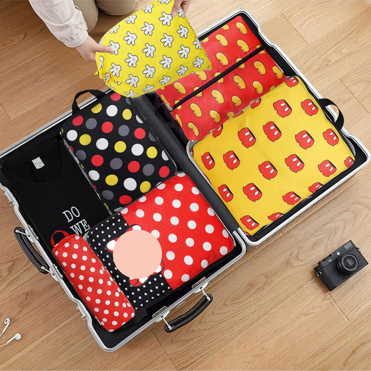 Compression Packing Cubes for Travel, 6 Set National Park Luggage Organizers, Lightweight Waterproof Expandable/Compression Bags Smell Proof Travel Packing Cubes for Suitcases
