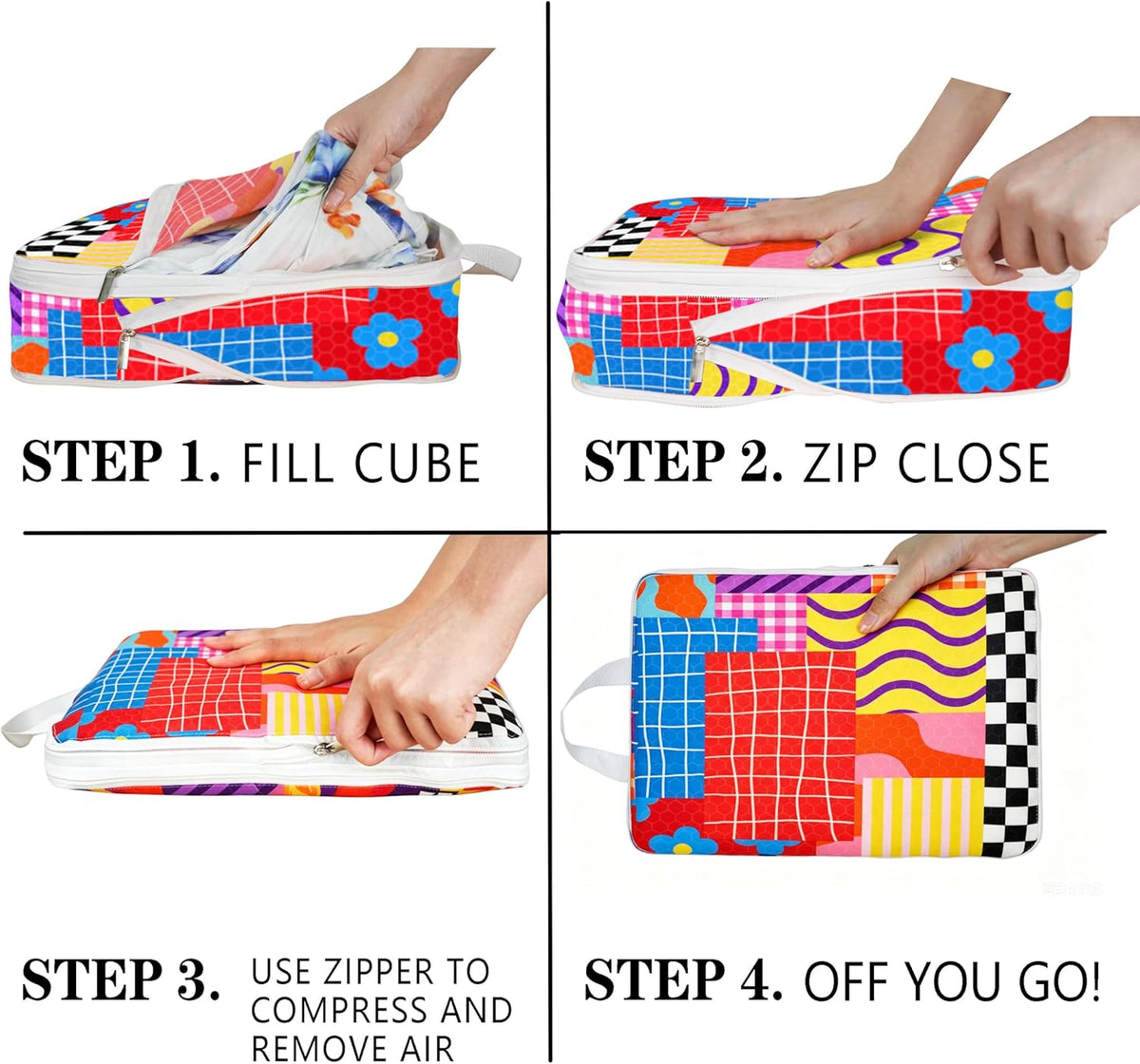 Compression Packing Cubes for Travel, 6 Set National Park Luggage Organizers, Lightweight Waterproof Expandable/Compression Bags Smell Proof Travel Packing Cubes for Suitcases