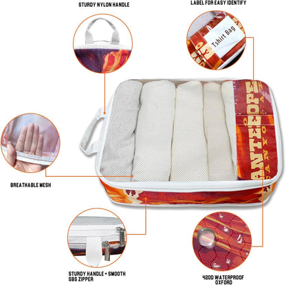 Compression Packing Cubes for Travel, 6 Set National Park Luggage Organizers, Lightweight Waterproof Expandable/Compression Bags Smell Proof Travel Packing Cubes for Suitcases
