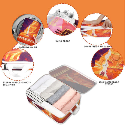 Compression Packing Cubes for Travel, 6 Set National Park Luggage Organizers, Lightweight Waterproof Expandable/Compression Bags Smell Proof Travel Packing Cubes for Suitcases