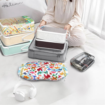 Compression Packing Cubes for Travel, 6 Set National Park Luggage Organizers, Lightweight Waterproof Expandable/Compression Bags Smell Proof Travel Packing Cubes for Suitcases