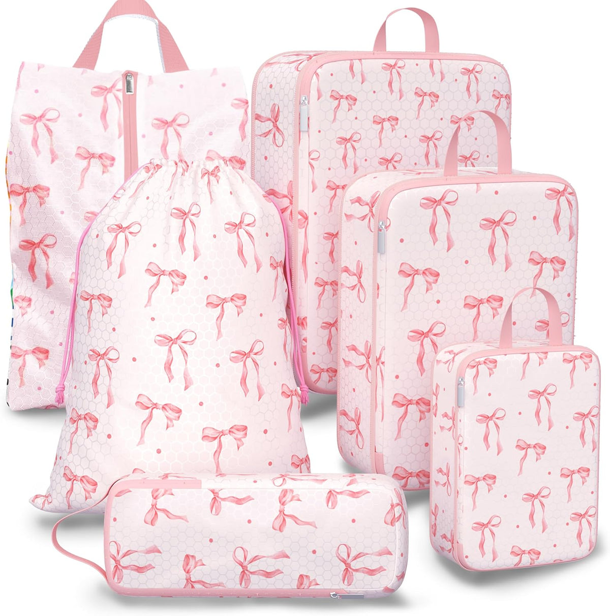 Compression Packing Cubes for Travel, 6 Set National Park Luggage Organizers, Lightweight Waterproof Expandable/Compression Bags Smell Proof Travel Packing Cubes for Suitcases