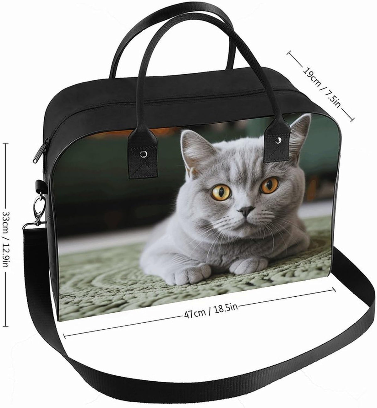 Butterfly Night Nylon Tote Bag Large Capacity Carry On Handbag Luggage Sleeve Laptop Compartment for Work Travel