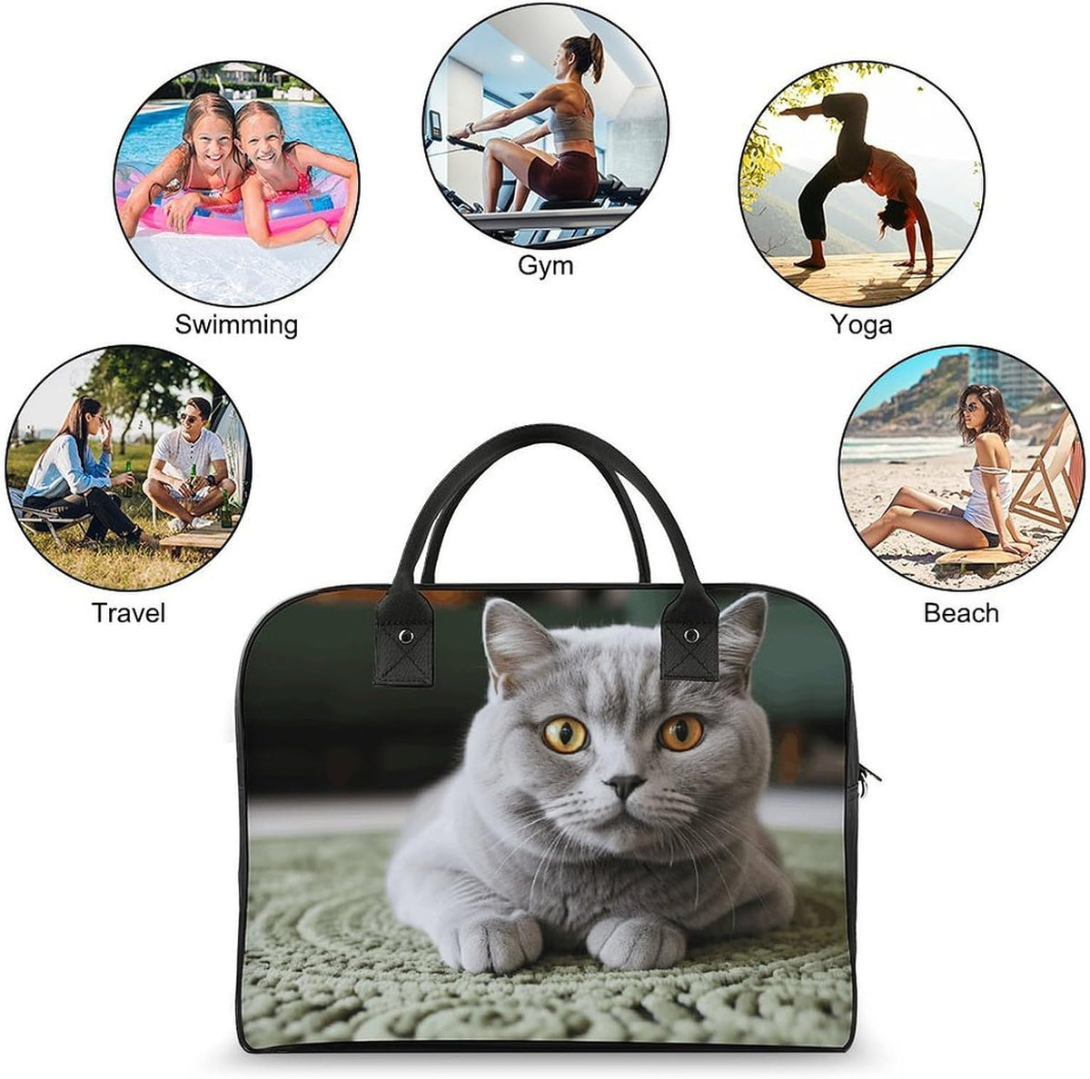 Butterfly Night Nylon Tote Bag Large Capacity Carry On Handbag Luggage Sleeve Laptop Compartment for Work Travel