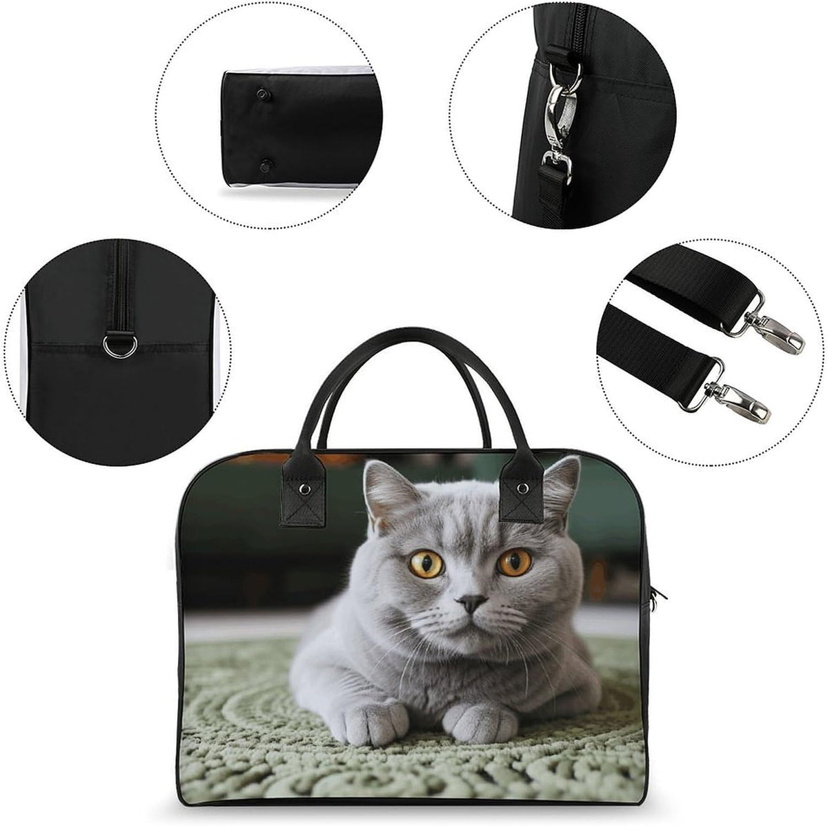 Butterfly Night Nylon Tote Bag Large Capacity Carry On Handbag Luggage Sleeve Laptop Compartment for Work Travel