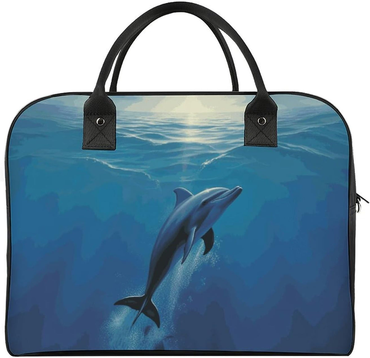 Butterfly Night Nylon Tote Bag Large Capacity Carry On Handbag Luggage Sleeve Laptop Compartment for Work Travel