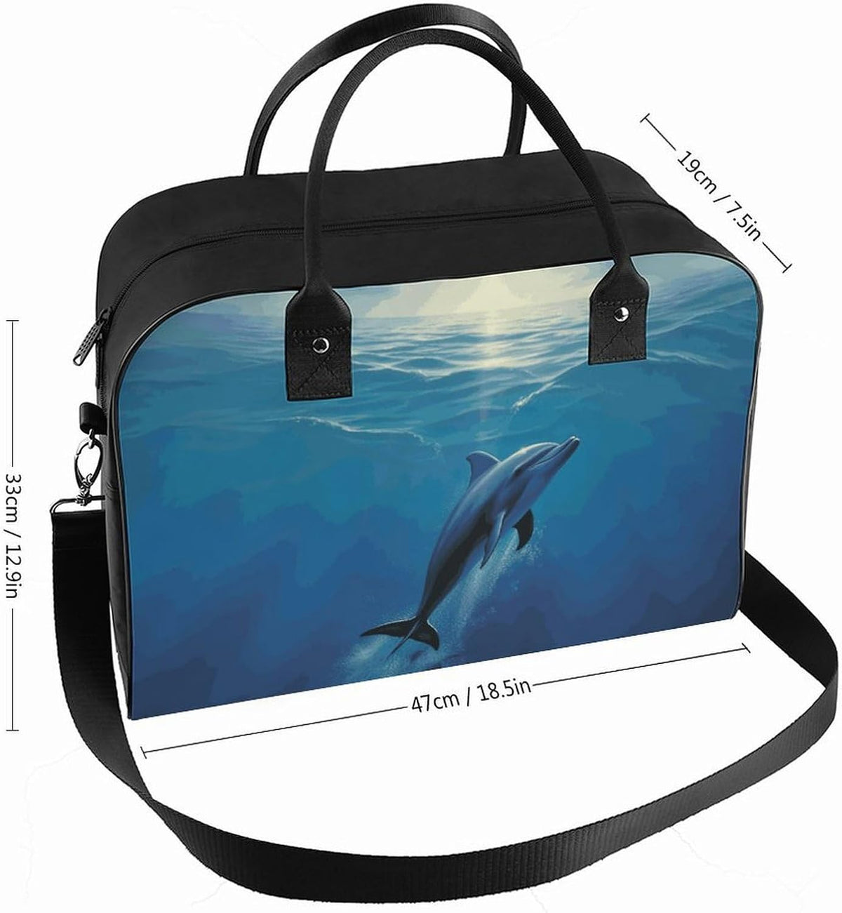 Butterfly Night Nylon Tote Bag Large Capacity Carry On Handbag Luggage Sleeve Laptop Compartment for Work Travel