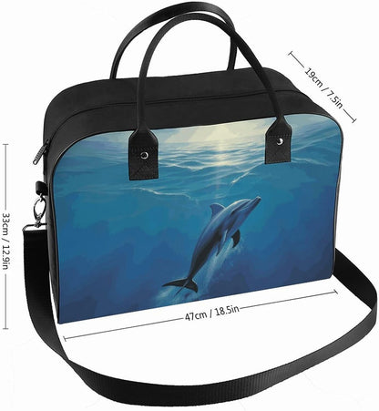 Butterfly Night Nylon Tote Bag Large Capacity Carry On Handbag Luggage Sleeve Laptop Compartment for Work Travel