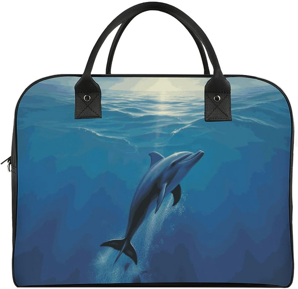 Butterfly Night Nylon Tote Bag Large Capacity Carry On Handbag Luggage Sleeve Laptop Compartment for Work Travel