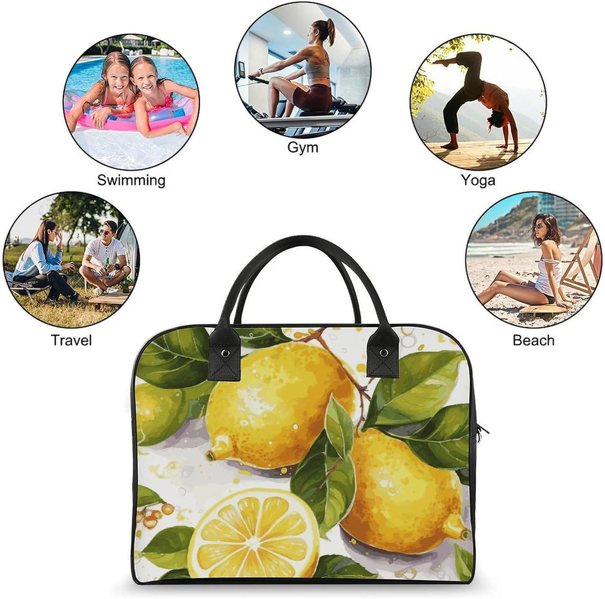 Butterfly Night Nylon Tote Bag Large Capacity Carry On Handbag Luggage Sleeve Laptop Compartment for Work Travel