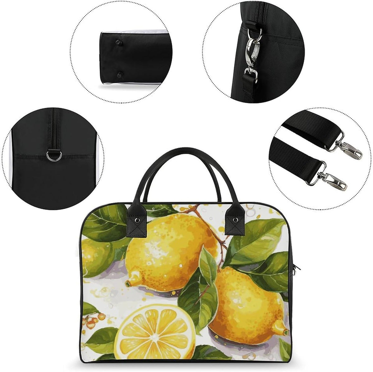 Butterfly Night Nylon Tote Bag Large Capacity Carry On Handbag Luggage Sleeve Laptop Compartment for Work Travel