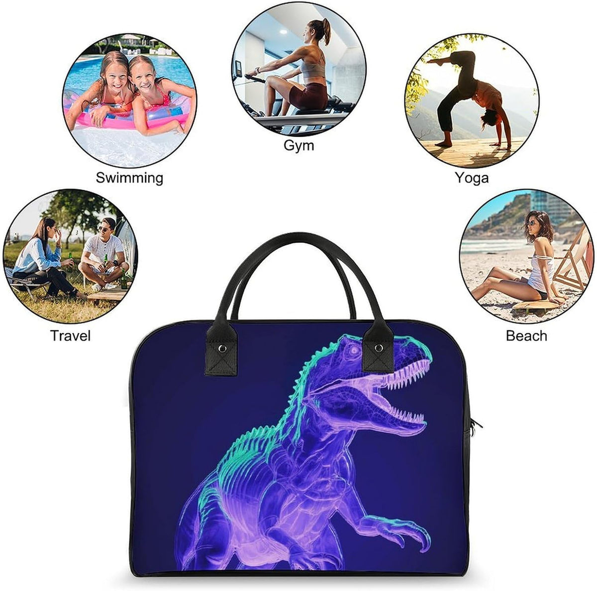 Butterfly Night Nylon Tote Bag Large Capacity Carry On Handbag Luggage Sleeve Laptop Compartment for Work Travel