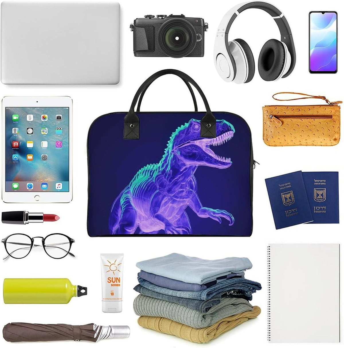 Butterfly Night Nylon Tote Bag Large Capacity Carry On Handbag Luggage Sleeve Laptop Compartment for Work Travel
