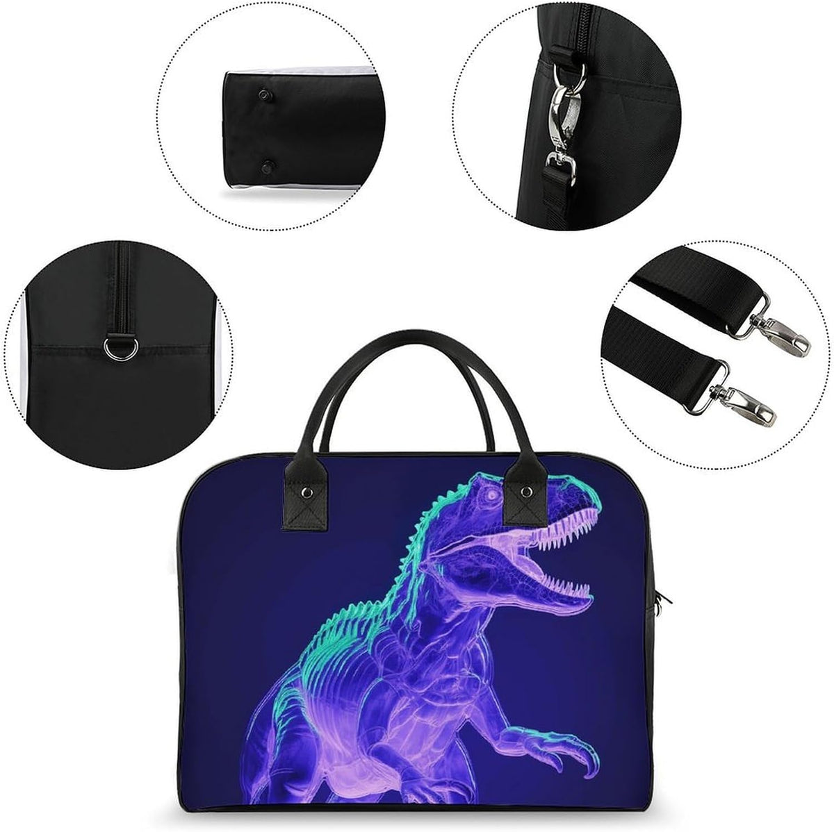 Butterfly Night Nylon Tote Bag Large Capacity Carry On Handbag Luggage Sleeve Laptop Compartment for Work Travel