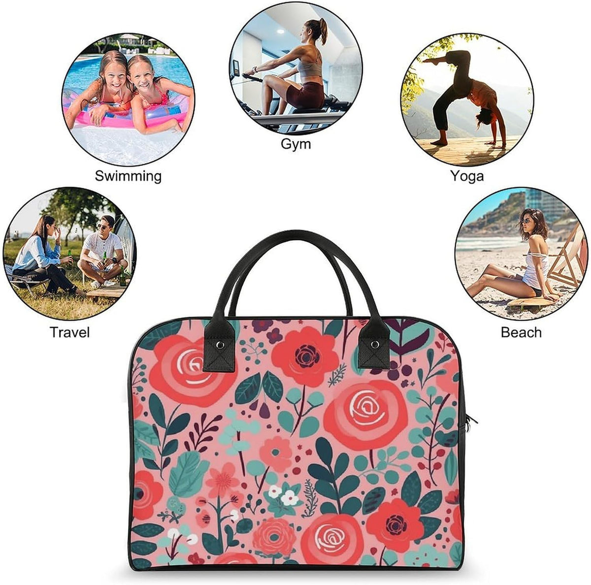 Butterfly Night Nylon Tote Bag Large Capacity Carry On Handbag Luggage Sleeve Laptop Compartment for Work Travel