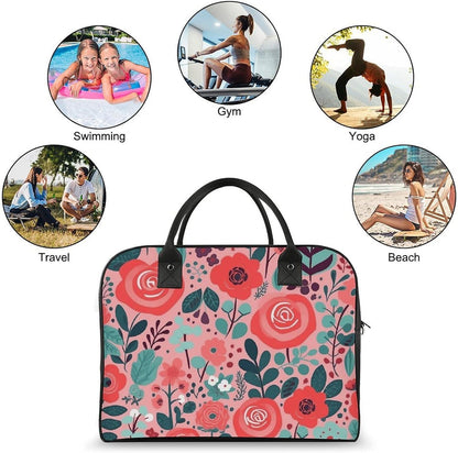 Butterfly Night Nylon Tote Bag Large Capacity Carry On Handbag Luggage Sleeve Laptop Compartment for Work Travel
