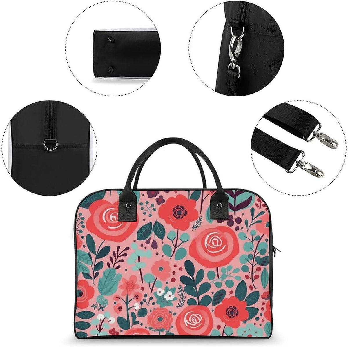 Butterfly Night Nylon Tote Bag Large Capacity Carry On Handbag Luggage Sleeve Laptop Compartment for Work Travel