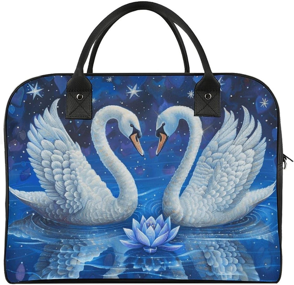 Butterfly Night Nylon Tote Bag Large Capacity Carry On Handbag Luggage Sleeve Laptop Compartment for Work Travel