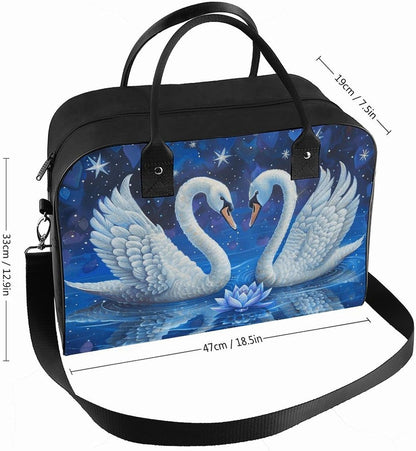 Butterfly Night Nylon Tote Bag Large Capacity Carry On Handbag Luggage Sleeve Laptop Compartment for Work Travel