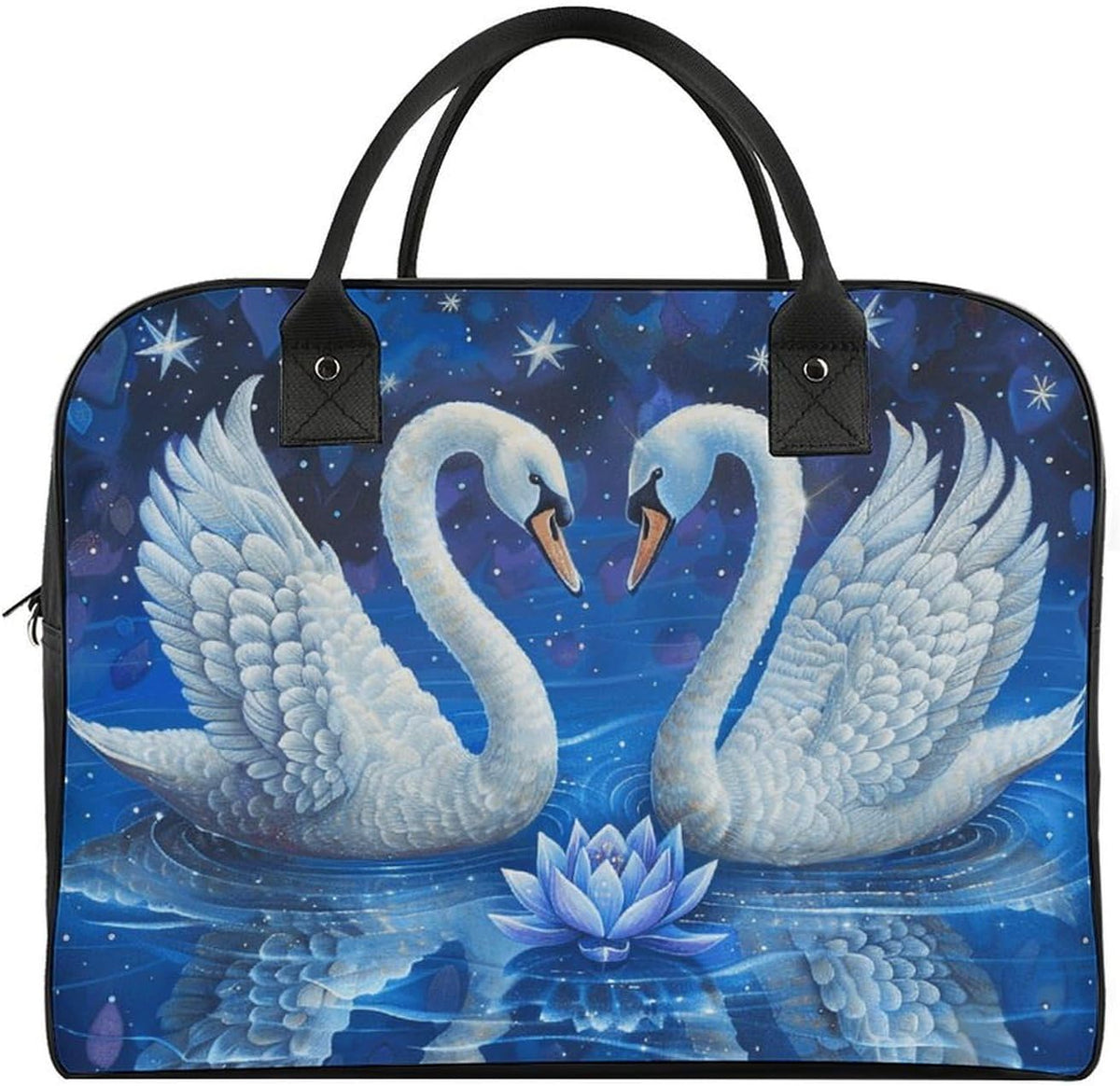 Butterfly Night Nylon Tote Bag Large Capacity Carry On Handbag Luggage Sleeve Laptop Compartment for Work Travel