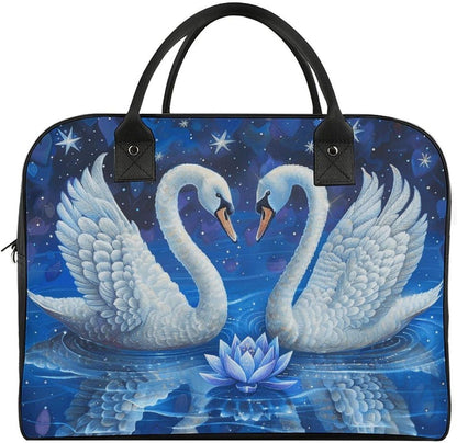 Butterfly Night Nylon Tote Bag Large Capacity Carry On Handbag Luggage Sleeve Laptop Compartment for Work Travel