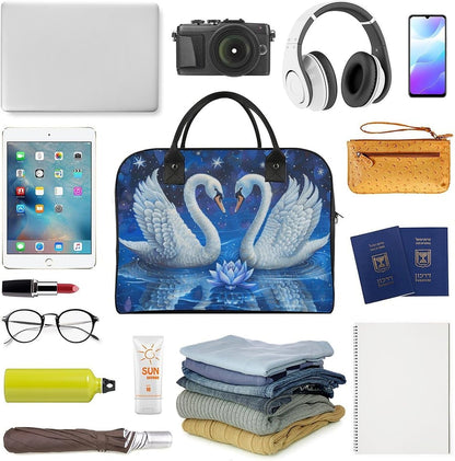 Butterfly Night Nylon Tote Bag Large Capacity Carry On Handbag Luggage Sleeve Laptop Compartment for Work Travel