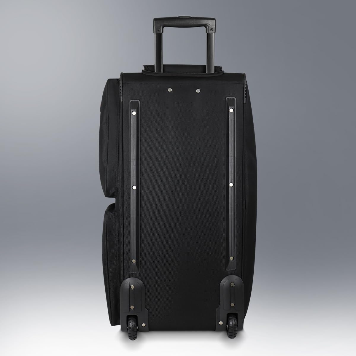 22'' Large Rolling Duffle Bag with Wheels and Handle,Travel Duffle Bag W/Durable Ripstop Polyester Material for Men Women,All Black