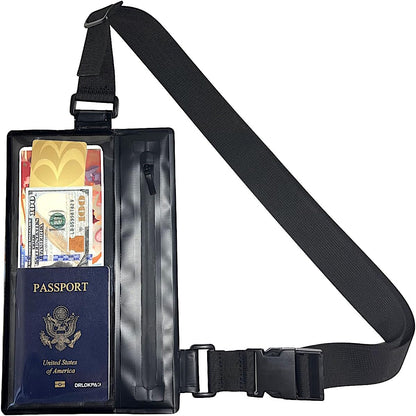 Sling Bag Passport Wallet Travel Pouch for Phone Wallet Water Resistant Crossbody Purse for Traveling Sports Event (Black)