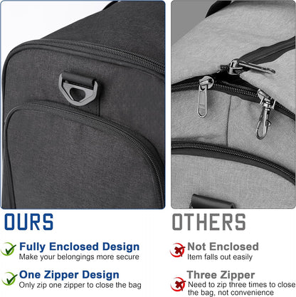 Travel Garment Duffle Bag with Laptop Compartment, RFID Blocking Convertible Suit Bag Name Tap Pocket Carry On 2 in 1 Hanging Suit Travel Duffel Work Pouch