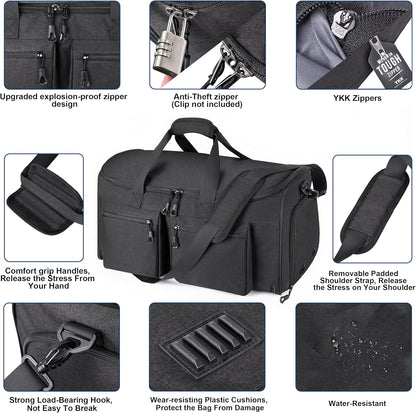 Travel Garment Duffle Bag with Laptop Compartment, RFID Blocking Convertible Suit Bag Name Tap Pocket Carry On 2 in 1 Hanging Suit Travel Duffel Work Pouch