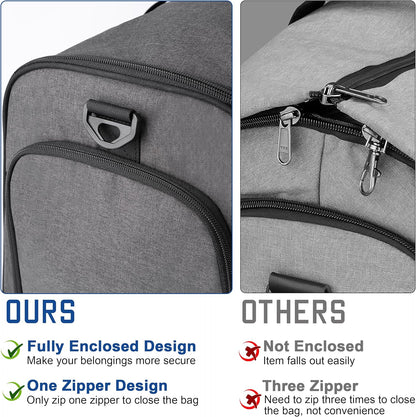 Travel Garment Duffle Bag with Laptop Compartment, RFID Blocking Convertible Suit Bag Name Tap Pocket Carry On 2 in 1 Hanging Suit Travel Duffel Work Pouch