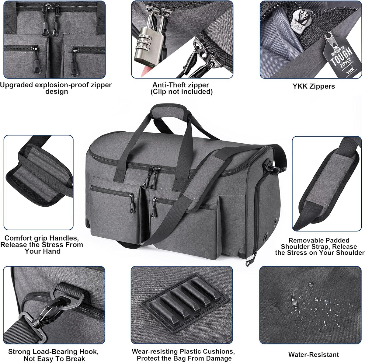 Travel Garment Duffle Bag with Laptop Compartment, RFID Blocking Convertible Suit Bag Name Tap Pocket Carry On 2 in 1 Hanging Suit Travel Duffel Work Pouch