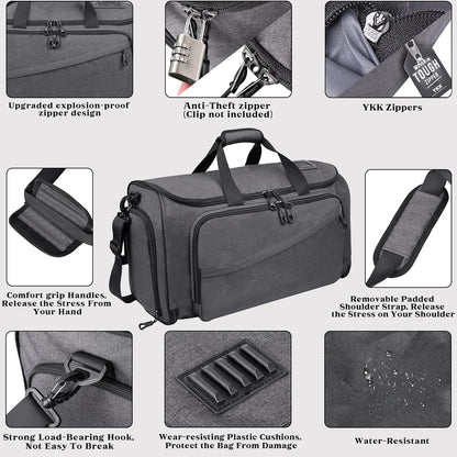 Travel Garment Duffle Bag with Laptop Compartment, RFID Blocking Convertible Suit Bag Name Tap Pocket Carry On 2 in 1 Hanging Suit Travel Duffel Work Pouch