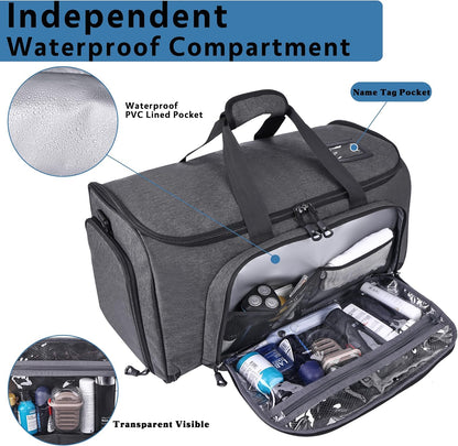 Travel Garment Duffle Bag with Laptop Compartment, RFID Blocking Convertible Suit Bag Name Tap Pocket Carry On 2 in 1 Hanging Suit Travel Duffel Work Pouch